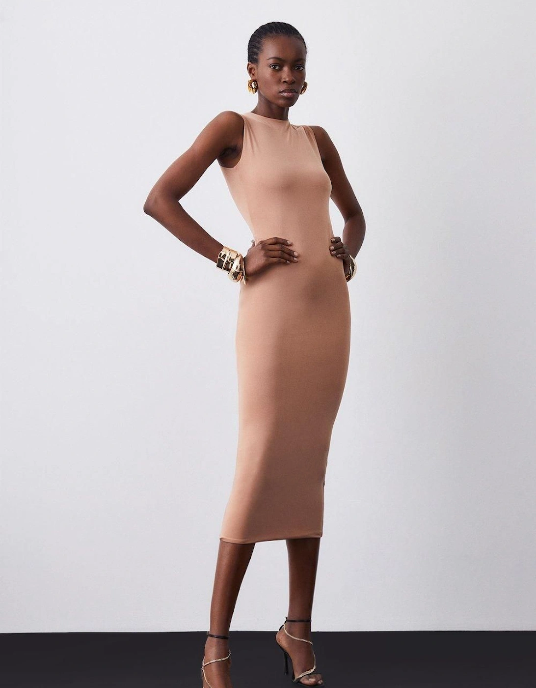 Slinky Jersey Sleeveless Midaxi Dress, 2 of 1