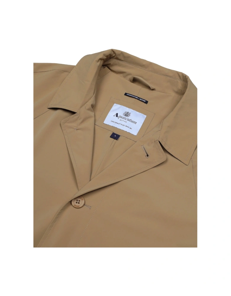 Active Stretch Caban Trench Coat Khaki Jacket
