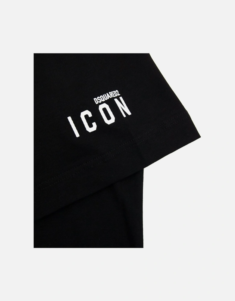 Icon Logo Round Neck T Shirt Black