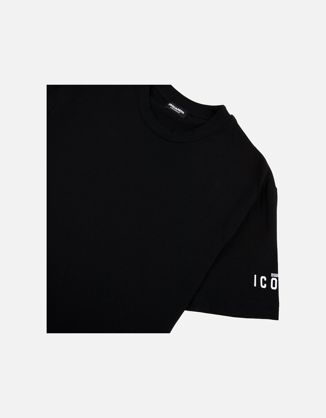 Icon Logo Round Neck T Shirt Black