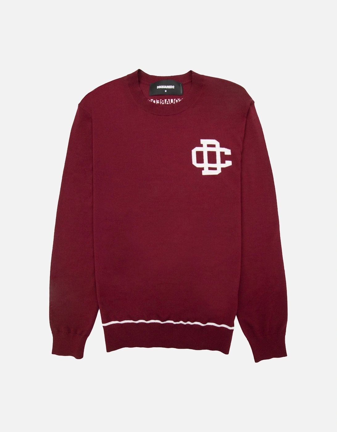 Monogram Logo Knitted Sweater Burgundy, 6 of 5