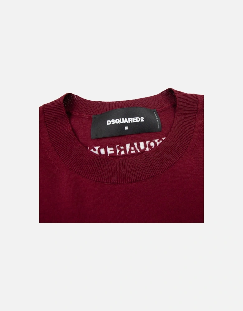 Monogram Logo Knitted Sweater Burgundy