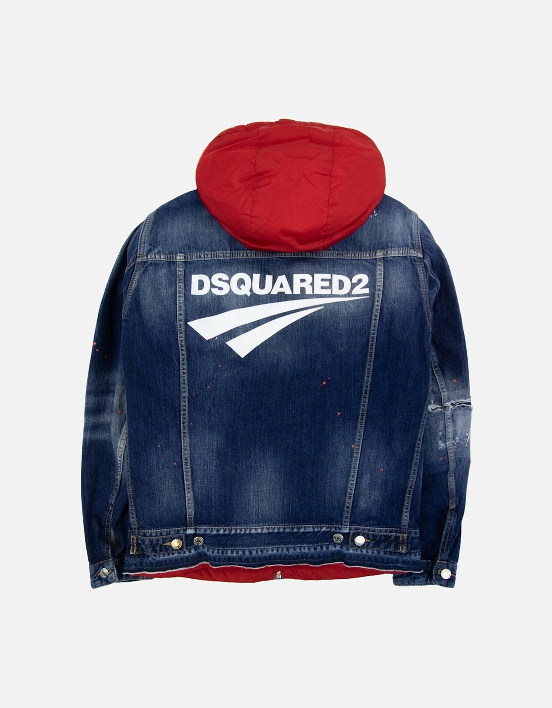 Nylon Interio Contrast Hood Denim Jacket Denim 470