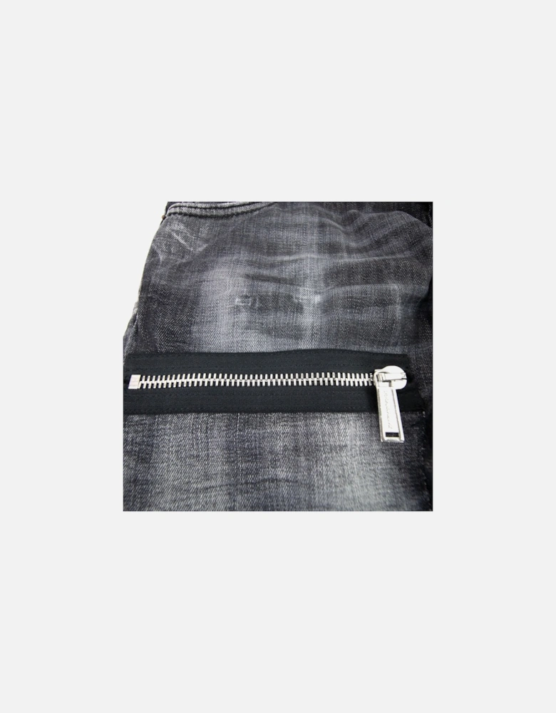 Black Knee Patch Cool Guy Jean Black