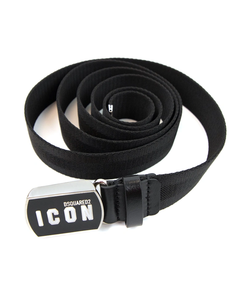 Be Icon Plaque Belt Black