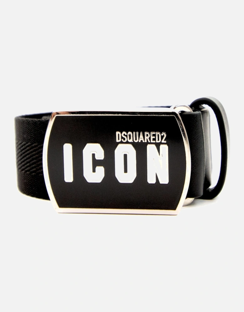 Be Icon Plaque Belt Black