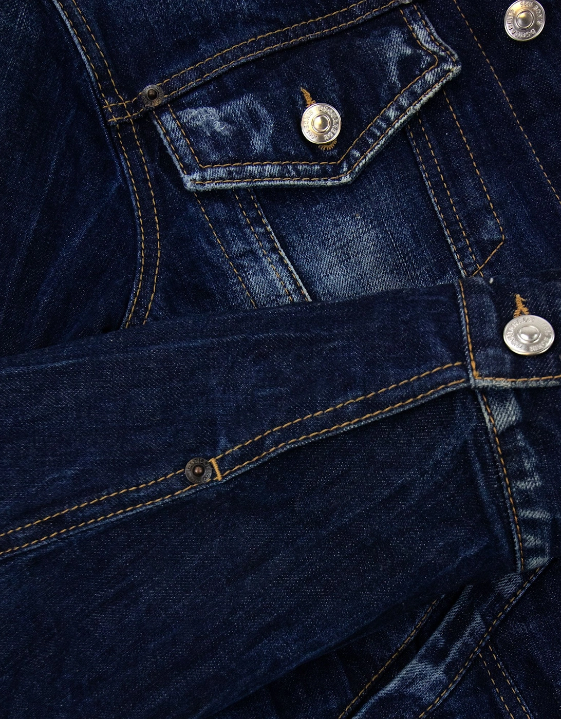 Faux Shearling Lined Denim Jacket Denim 470