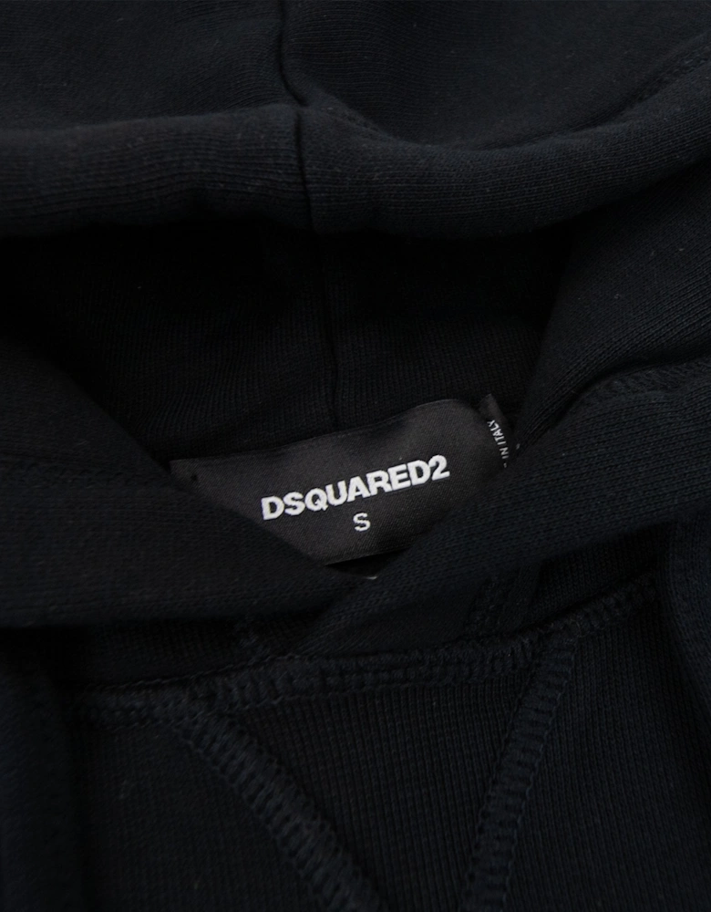 Leaf Logo Hoodied Sweatshirt Black