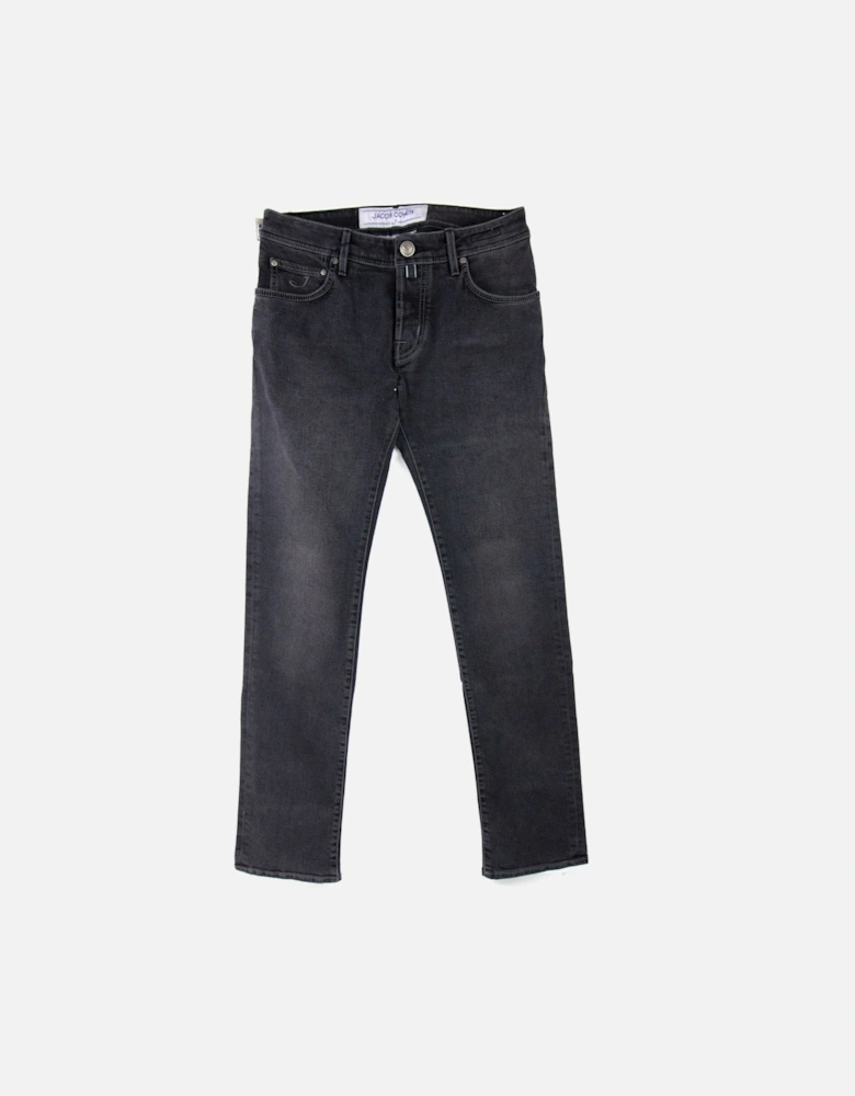 Black Patch Stretch Jeans Dark Grey 001
