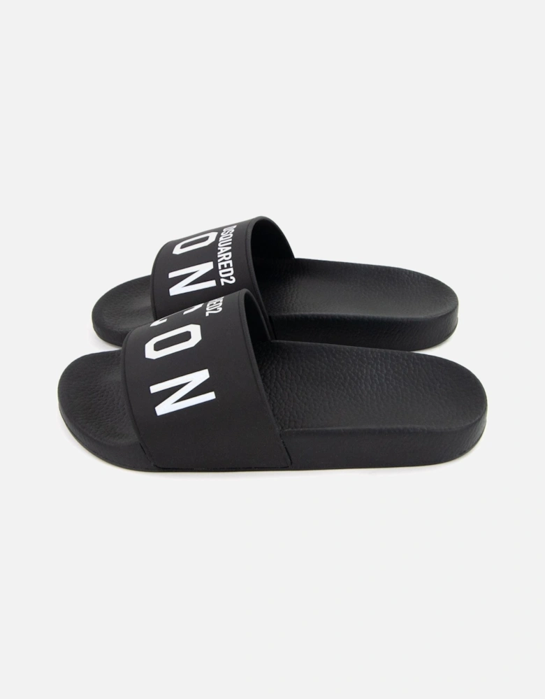 Be Icon Rubber Sliders Black