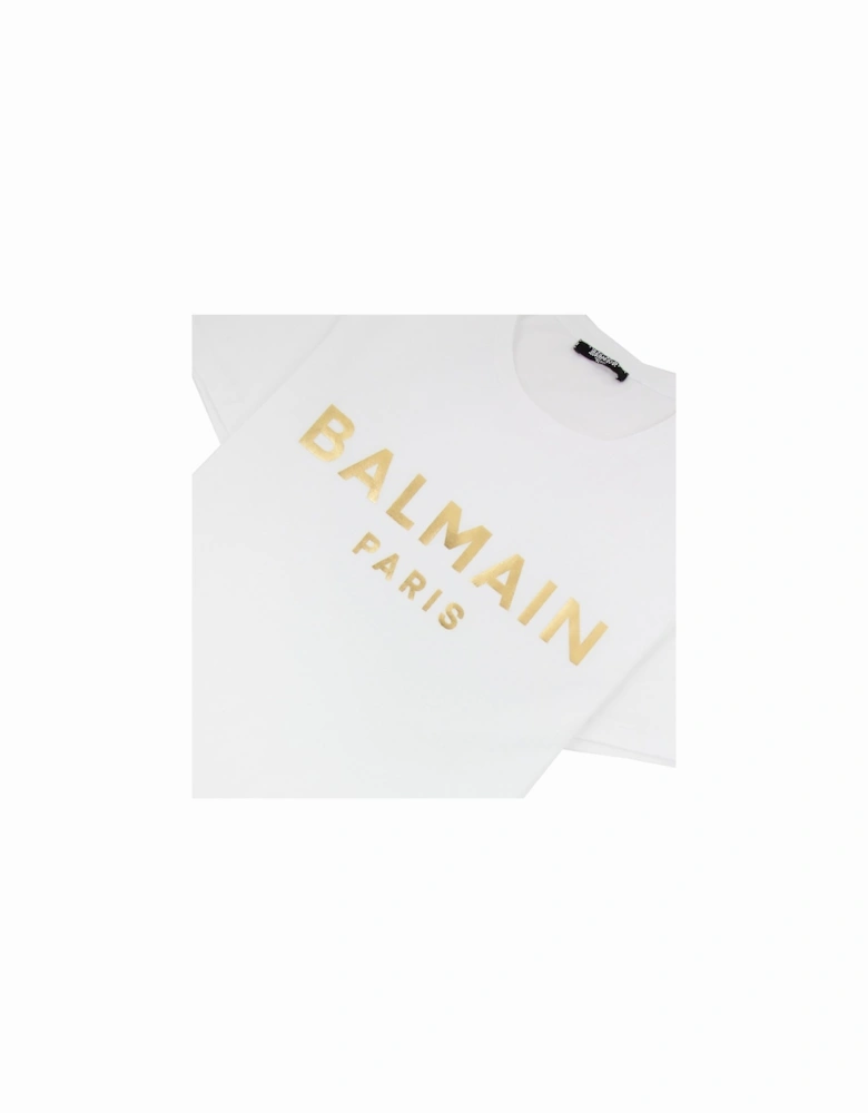 Metallic Logo Tshirt White Gad