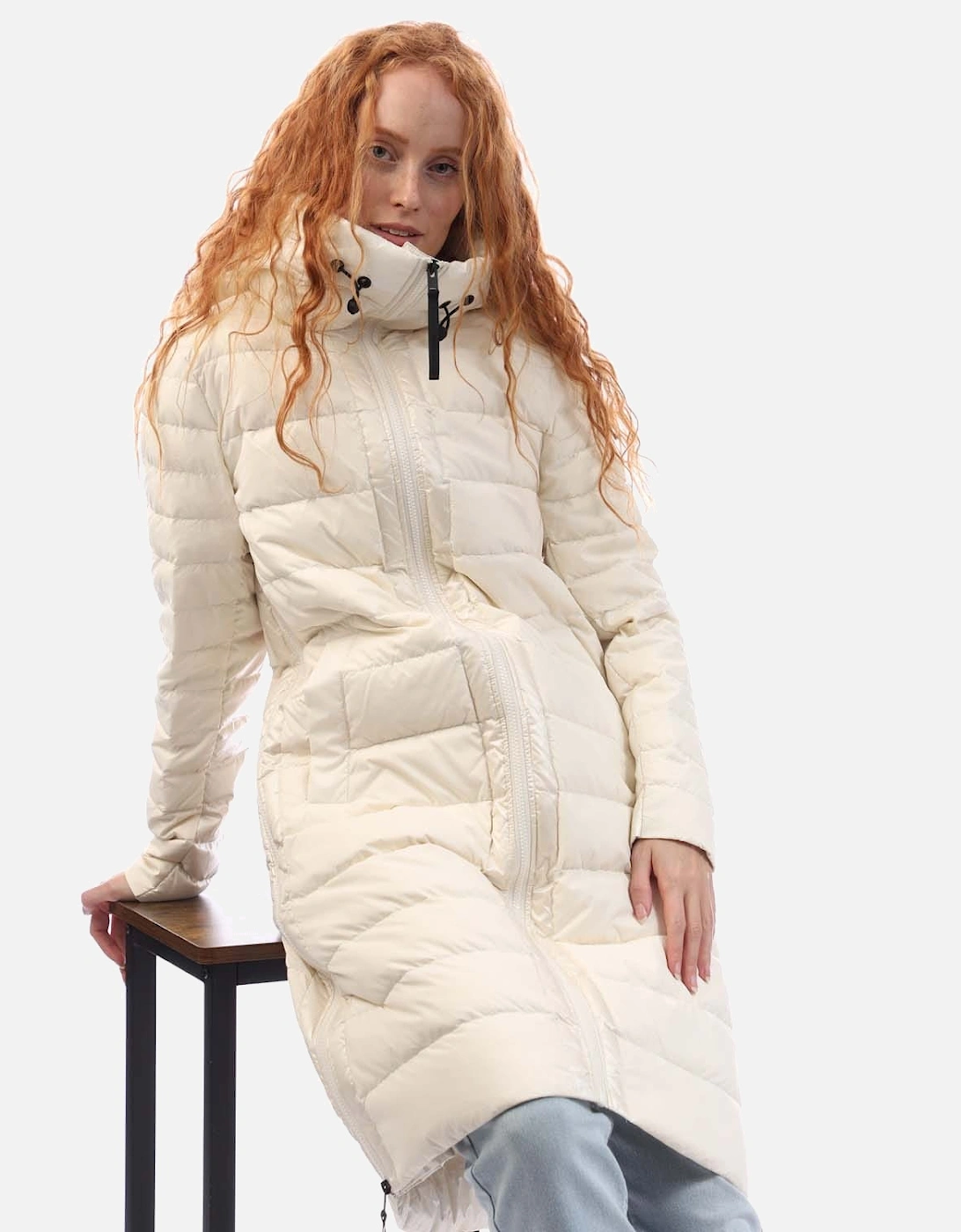 Down Fill Hooded Quilted Puffer Coat