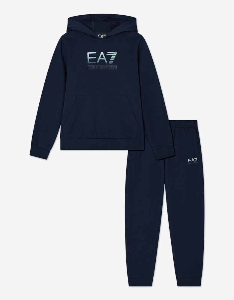 Emporio Armani Boys Train Visibility Tracksuit in Navy