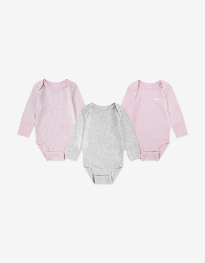 Baby Essentials 3 Pack Bodysuit Set in Pink