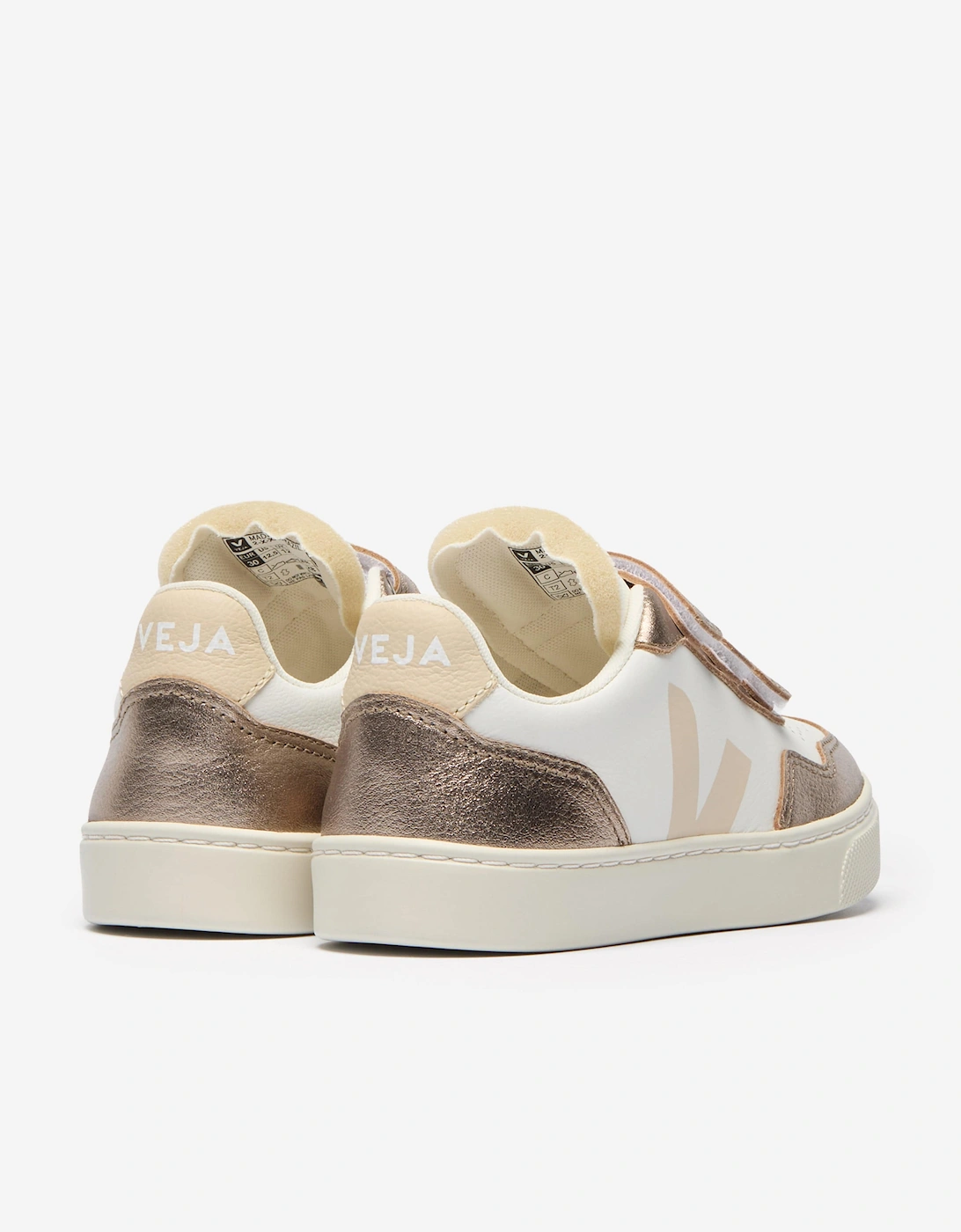 Girls Leather Small V-90 Trainers in White