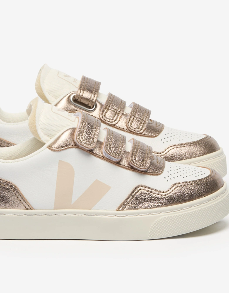 Girls Leather Small V-90 Trainers in White