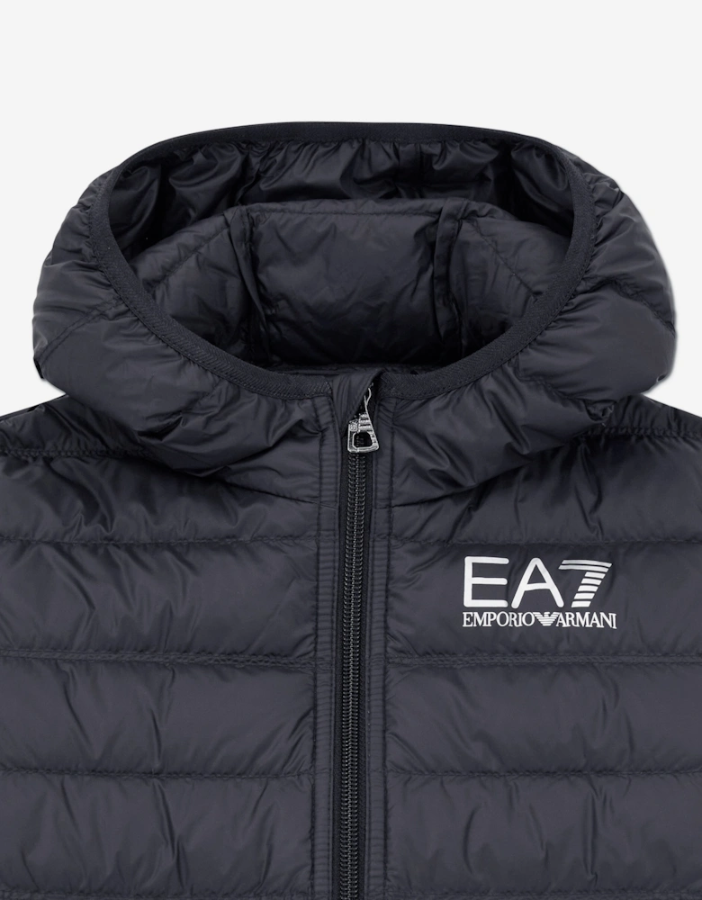 Emporio Armani Boys Train Core ID Down Jacket in Black