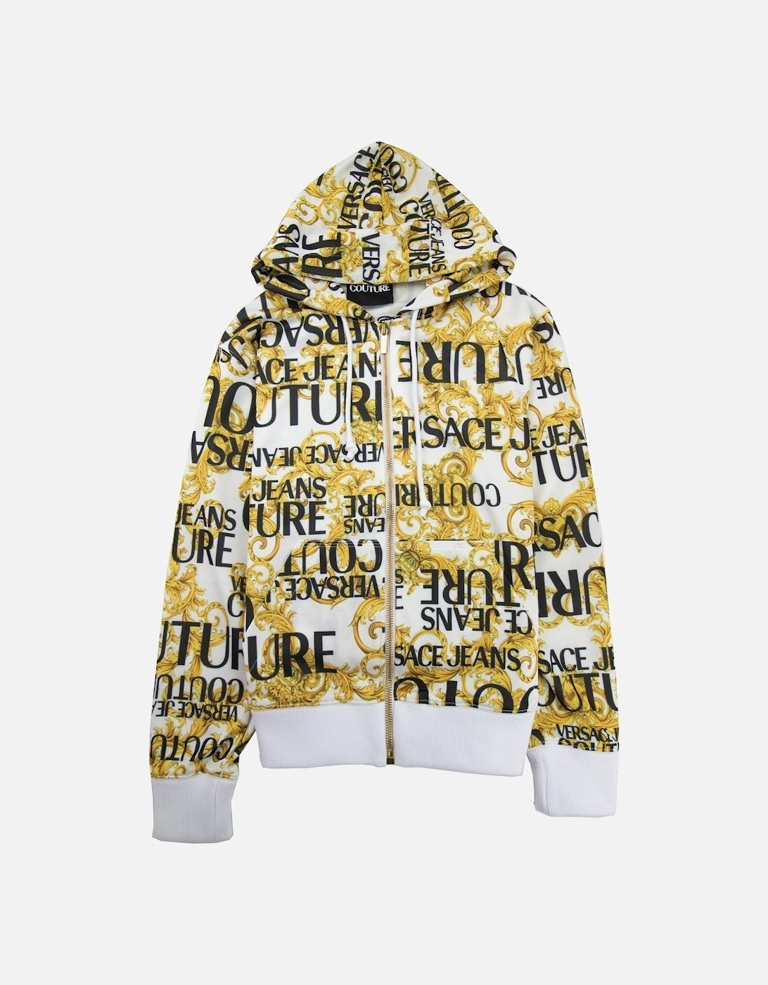 Jeans Couture Baroque Print Zip Hoody White, 3 of 2