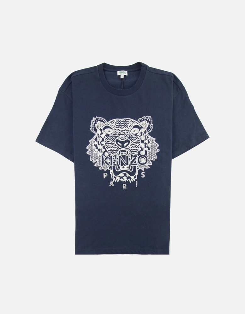 Shibori Tiger Skate Tee Midnight Blue