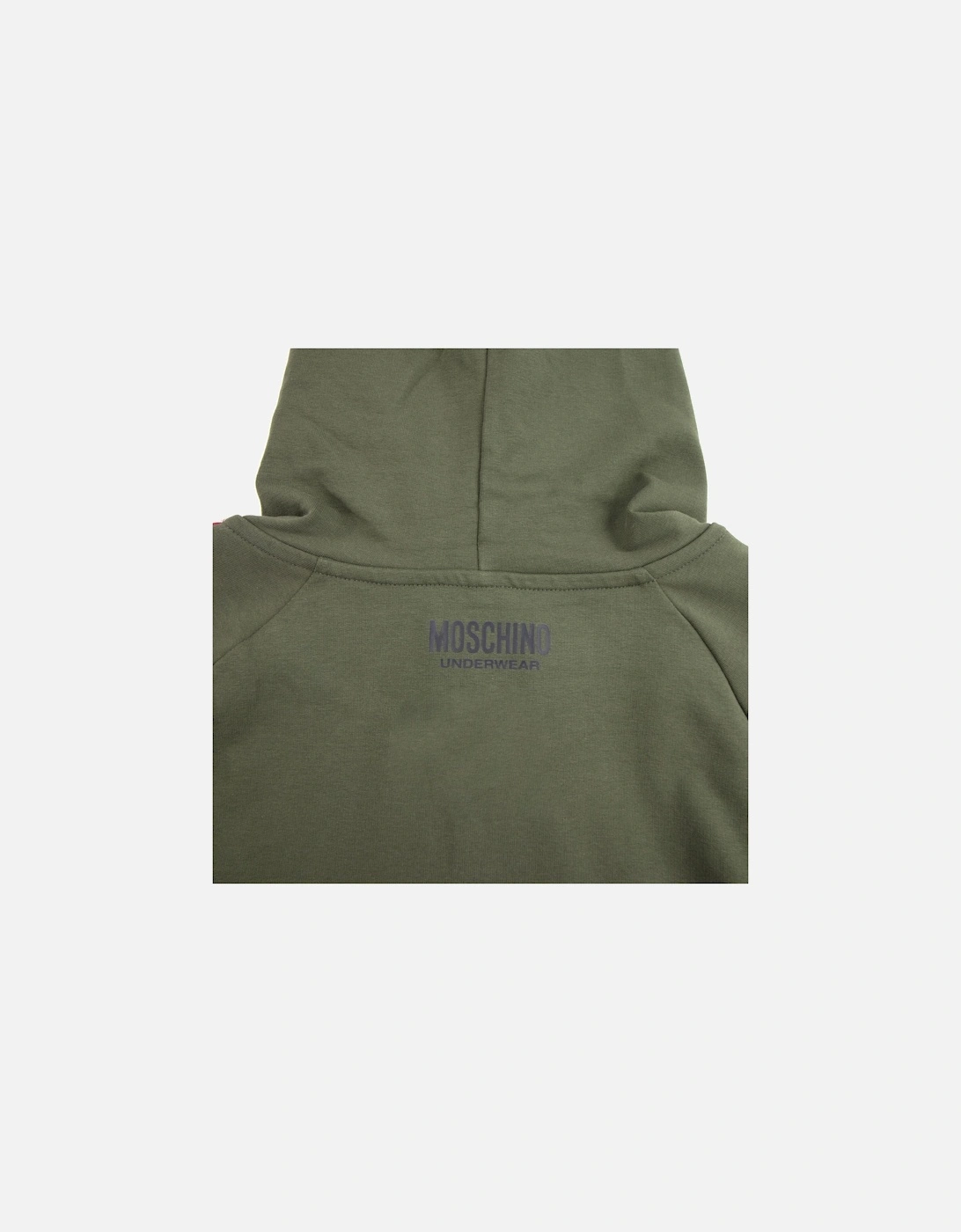 Underwear Tape Logo Pocket Zip Up Hoody Khaki 0430