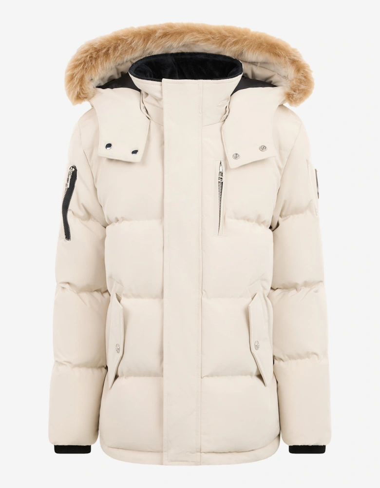 Kids 3Q Down Padded Puffer Jacket in Ivory