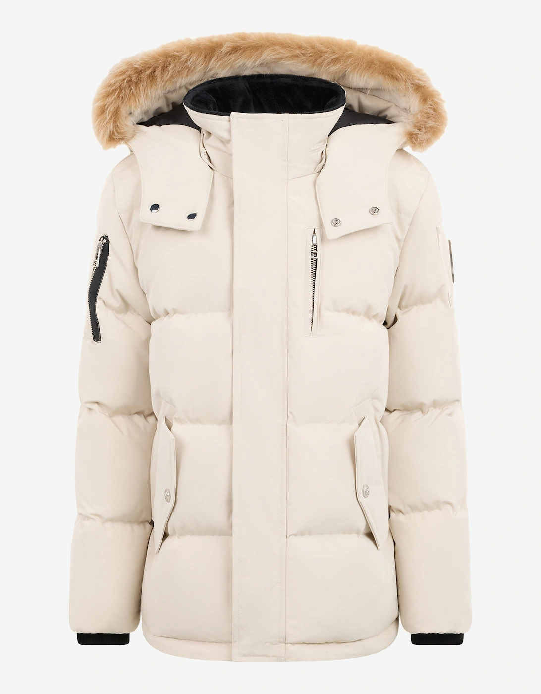 Kids 3Q Down Padded Puffer Jacket in Ivory, 5 of 4