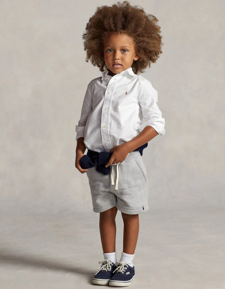 Boys Logo Oxford Shirt in White
