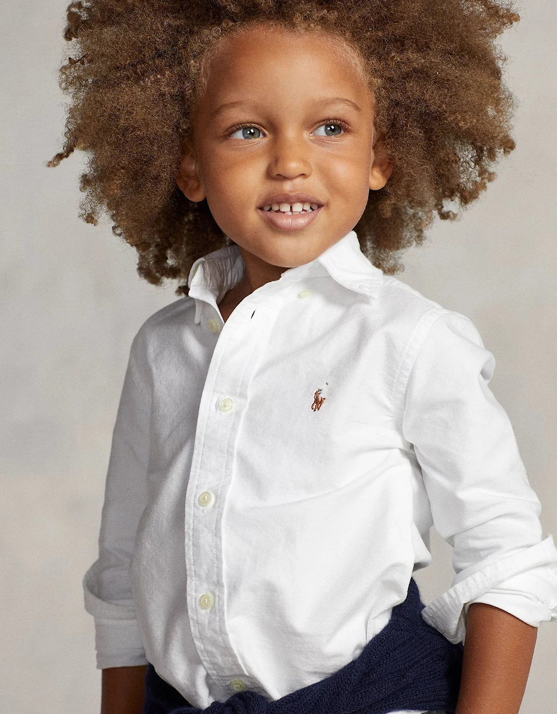 Boys Logo Oxford Shirt in White