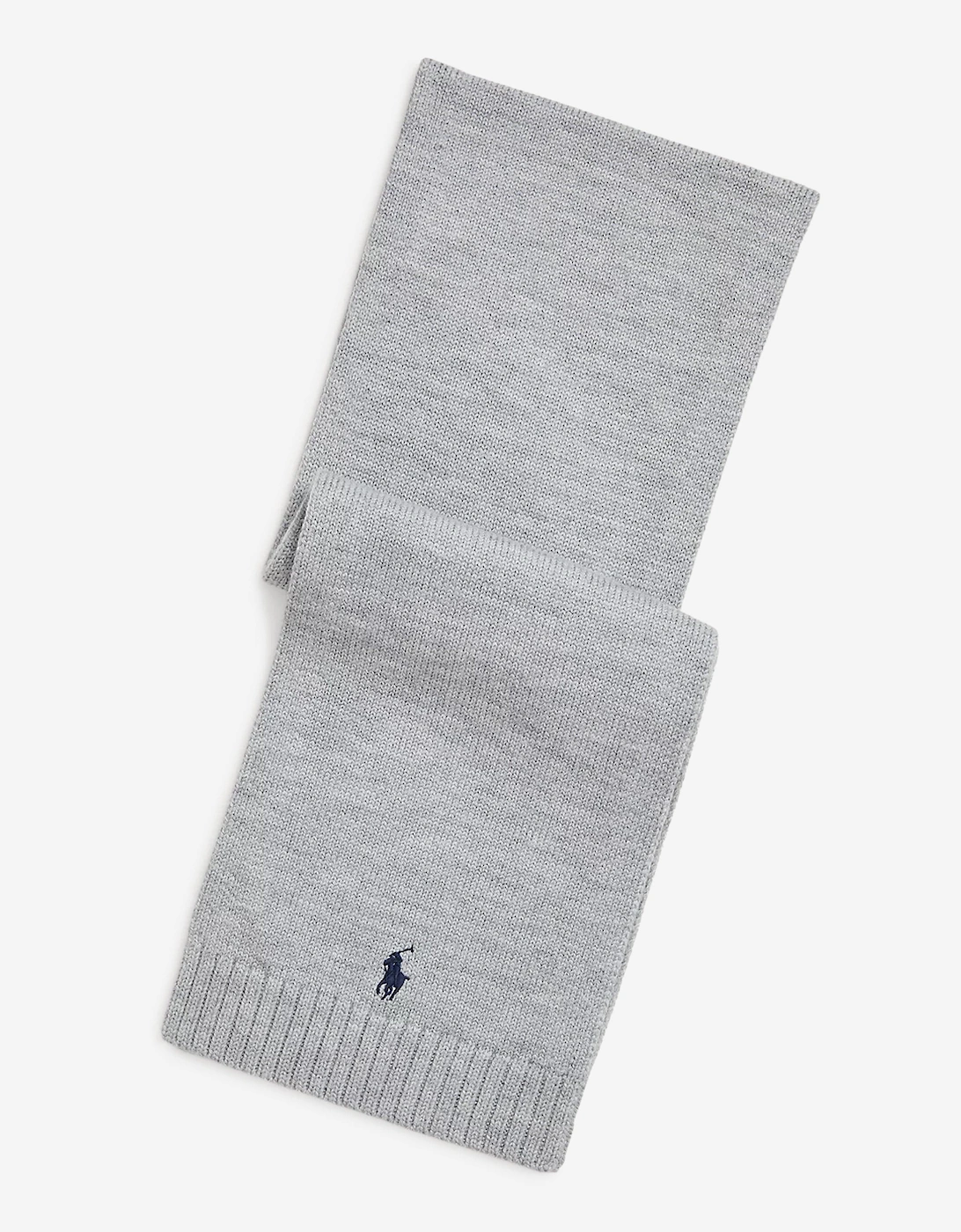 Boys Merino Wool Logo Scarf in Grey, 4 of 3